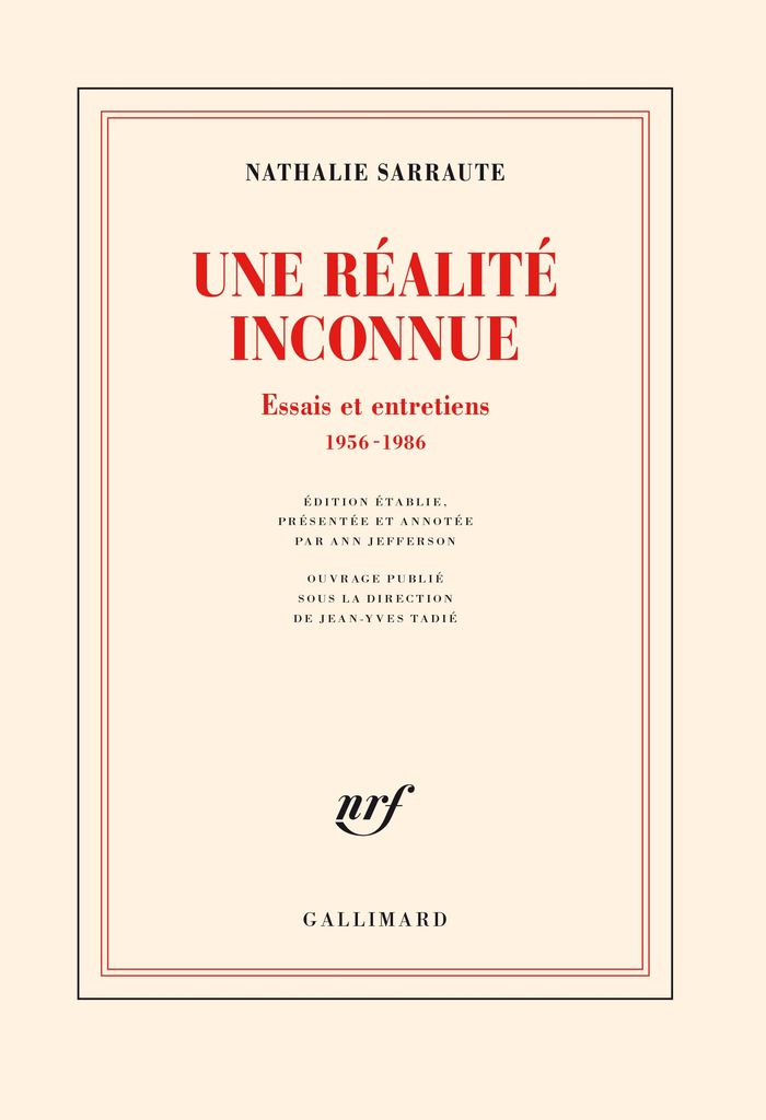 Couverture du livre « Une réalité inconnue : essais et entretiens, 1956-1986 » de Nathalie Sarraute, librairie Les Contes Infusés à Corte