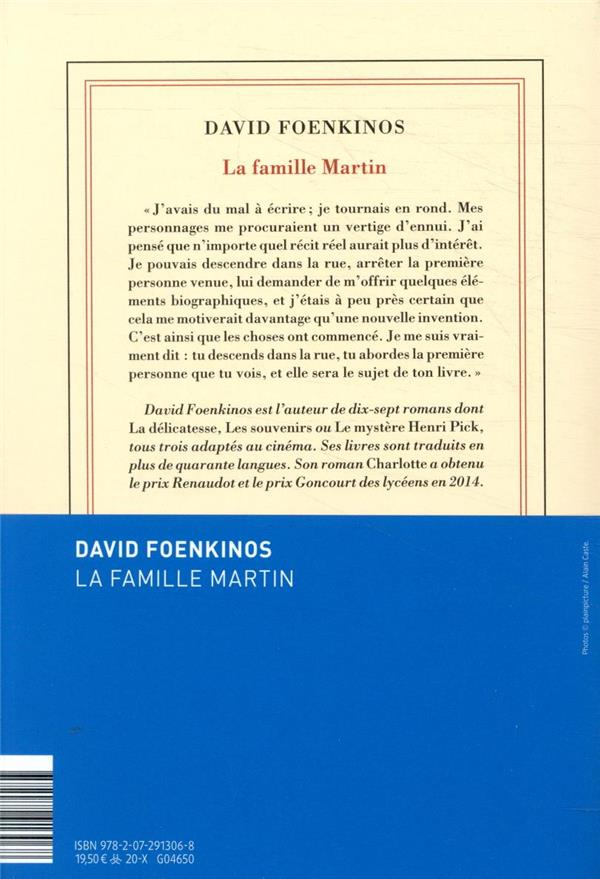 Quatrième de couverture de « La famille Martin : roman »