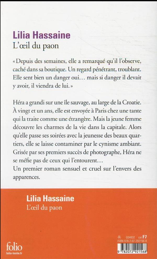 Quatrième de couverture de « L'OEIL DU PAON »