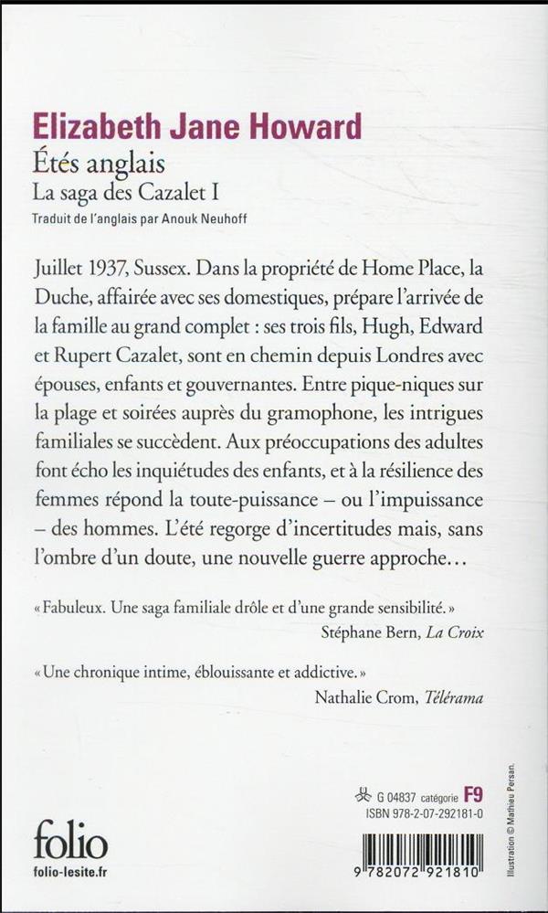 Quatrième de couverture de « LA SAGA DES CAZALET - I - ETES ANGLAIS »