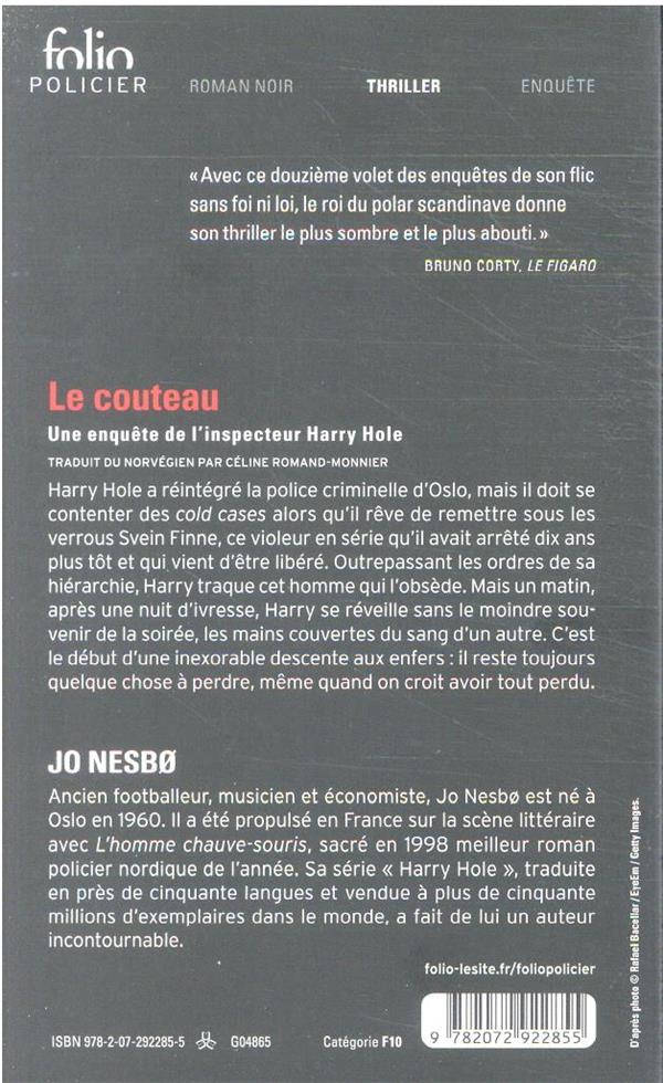 Quatrième de couverture de « Le couteau »