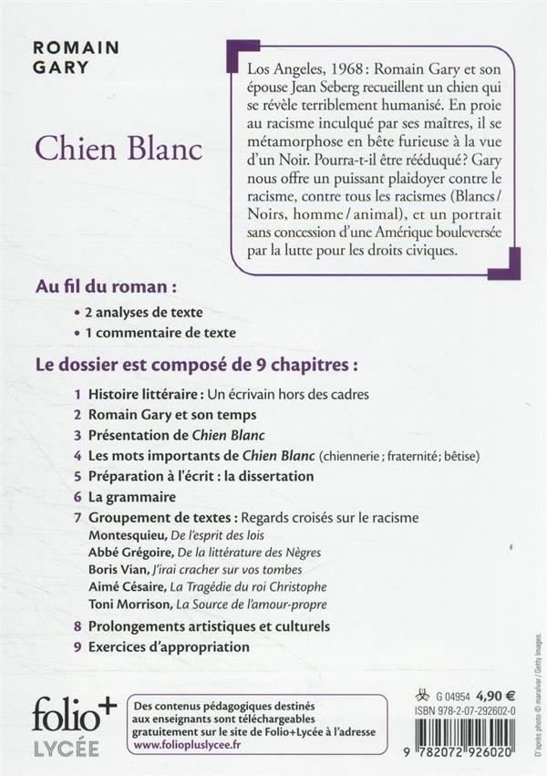 Quatrième de couverture de « Chien blanc »