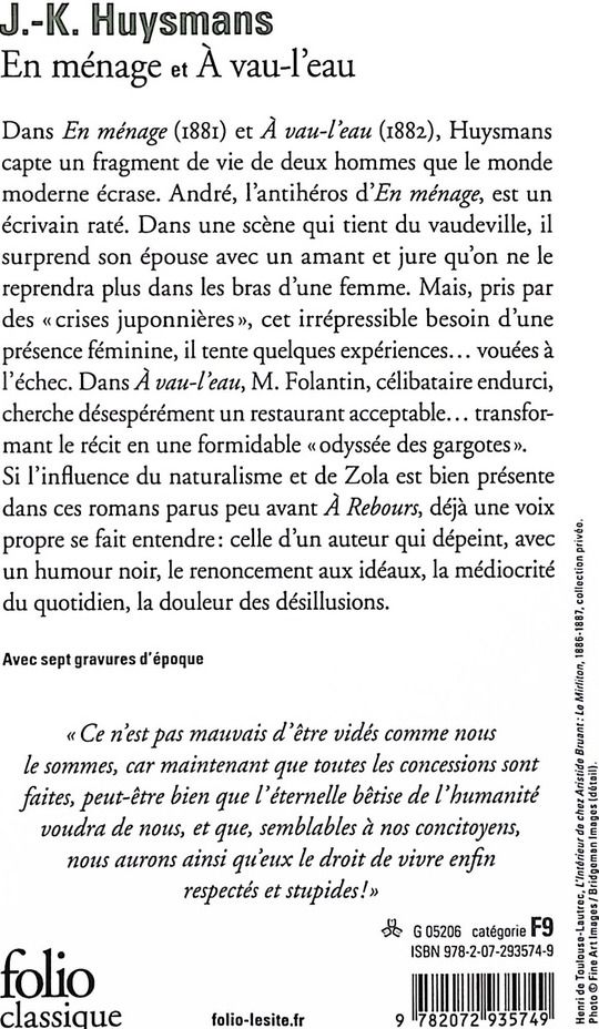 Quatrième de couverture de « En ménage »