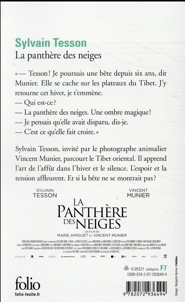 Quatrième de couverture de « LA PANTHERE DES NEIGES »