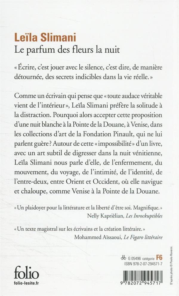 Quatrième de couverture de « Le parfum des fleurs la nuit »