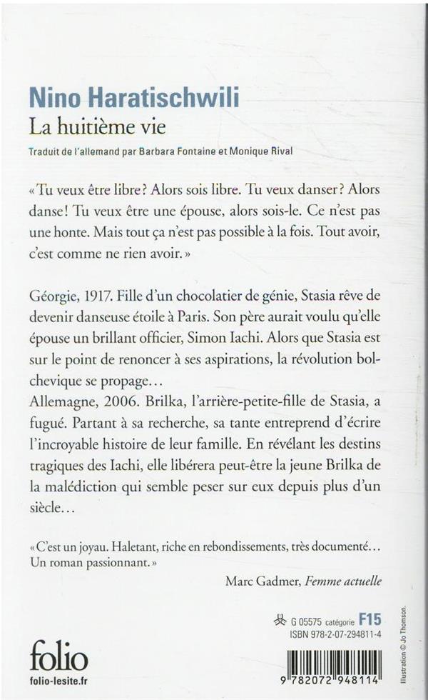 Quatrième de couverture de « LA HUITIEME VIE - (POUR BRILKA) »