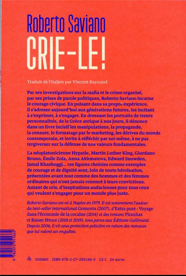Quatrième de couverture de « Crie-le ! : essai »
