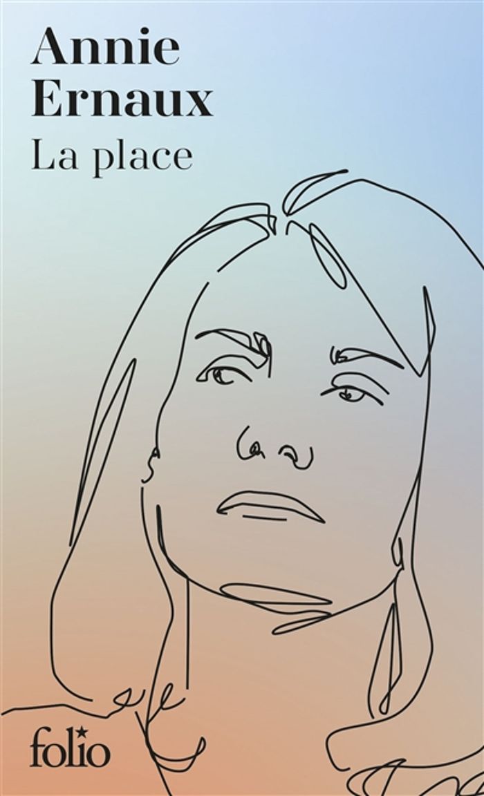 Couverture du livre « La place » de Annie Ernaux, librairie Les Contes Infusés à Corte