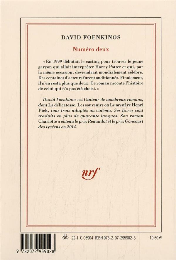 Quatrième de couverture de « Numéro deux : roman »