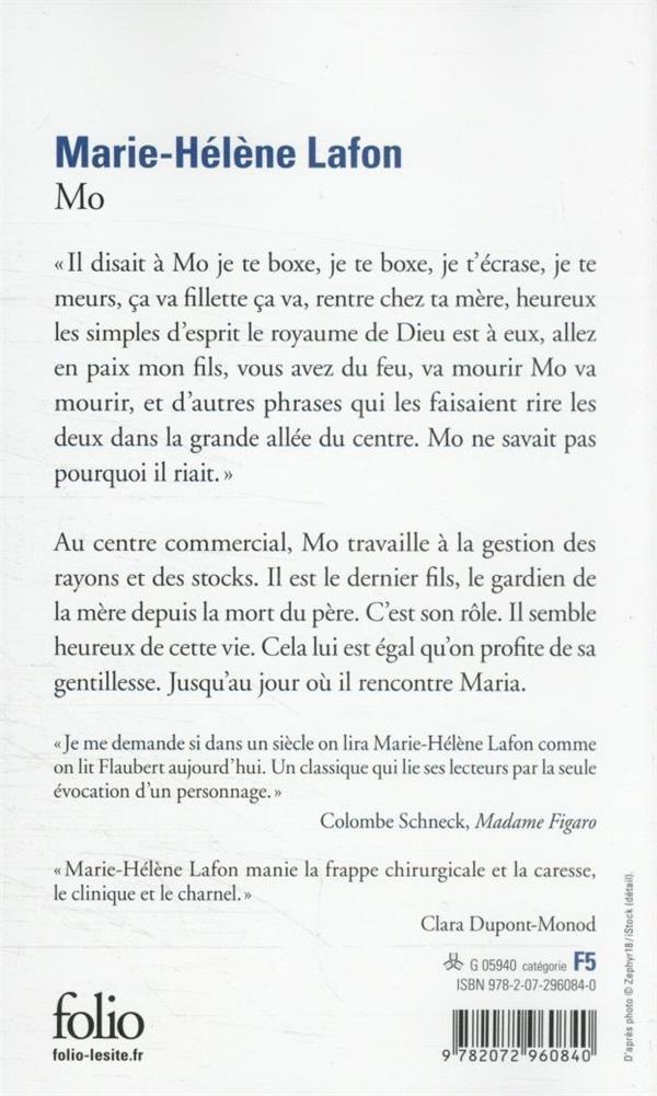 Quatrième de couverture de « Mo »