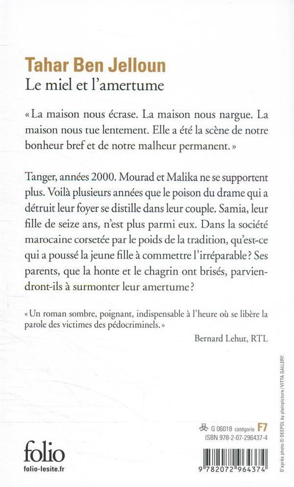 Quatrième de couverture de « Le miel et l'amertume »