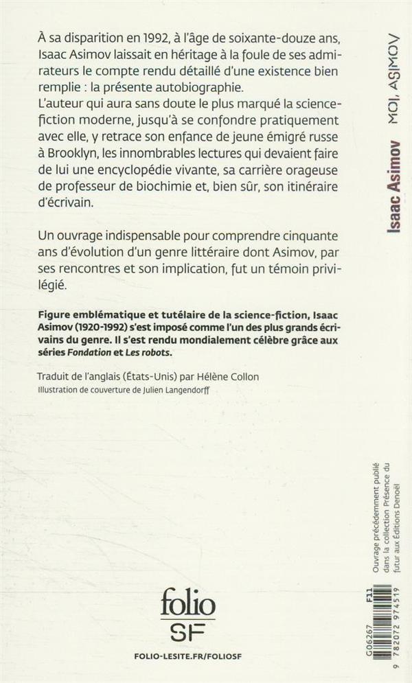 Quatrième de couverture de « Moi, Asimov »