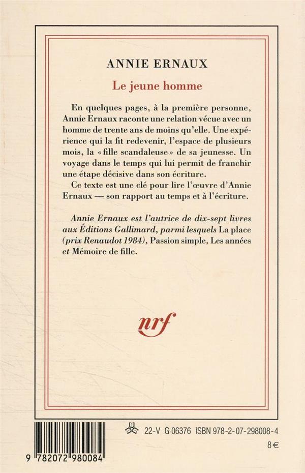 Quatrième de couverture de « Le jeune homme »