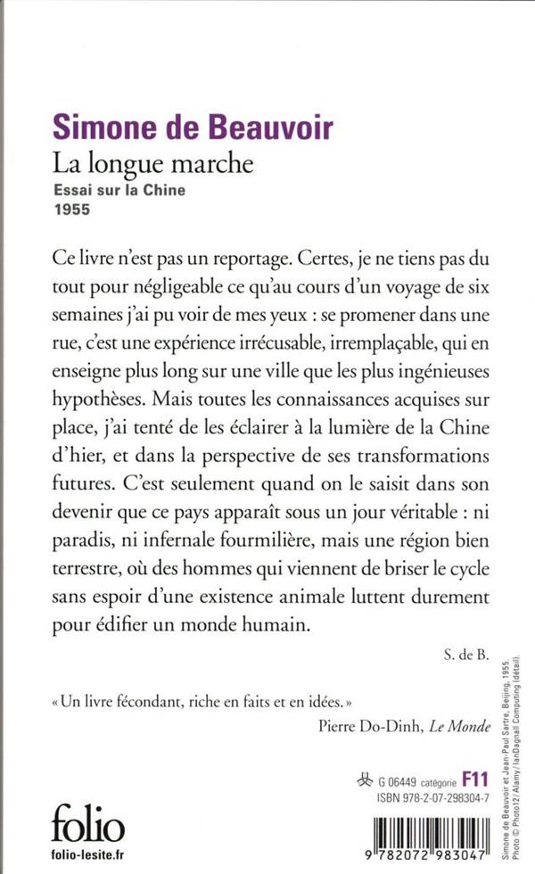 Quatrième de couverture de « La longue marche : essai sur la Chine, 1955 »