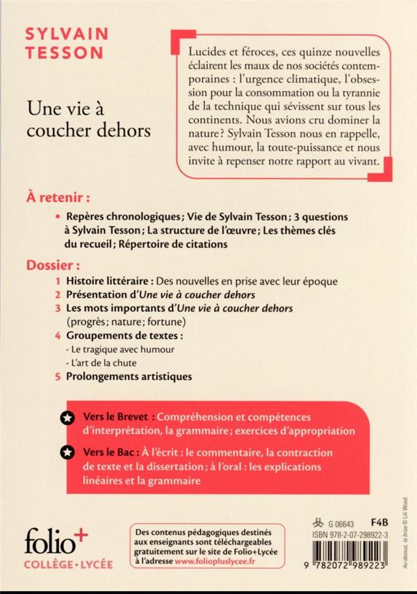 Quatrième de couverture de « Une vie à coucher dehors »