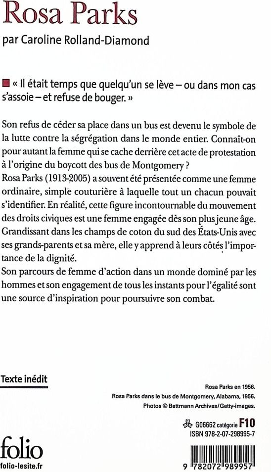 Quatrième de couverture de « Rosa Parks »