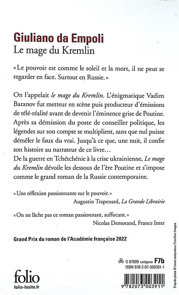 Quatrième de couverture de « LE MAGE DU KREMLIN »