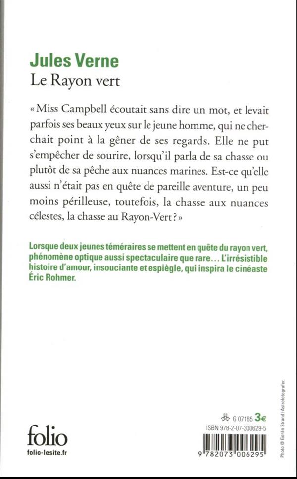 Quatrième de couverture de « Le rayon vert »