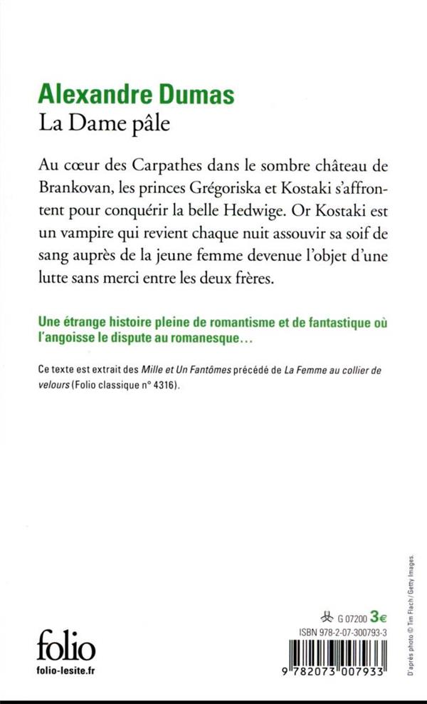 Quatrième de couverture de « LA DAME PALE »