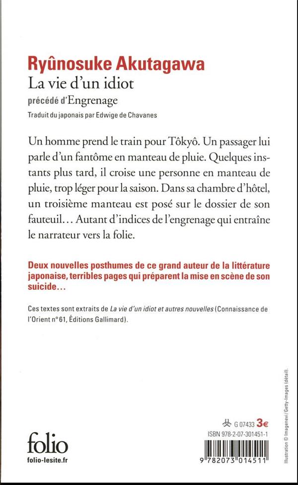 Quatrième de couverture de « LA VIE D'UN IDIOT/ENGRENAGE »