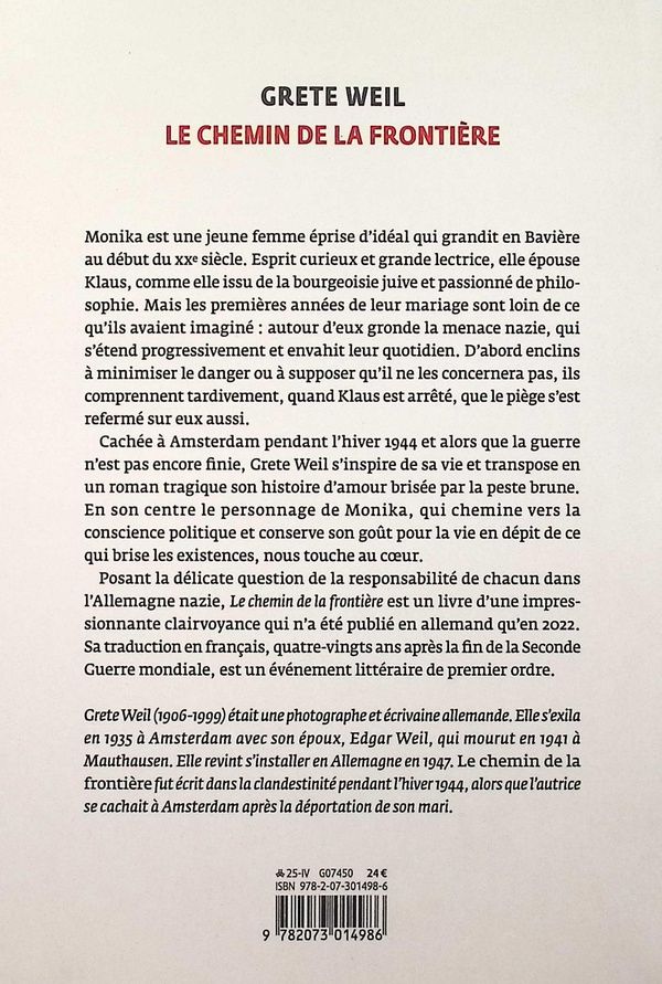 Quatrième de couverture de « Le chemin de la frontière : roman »