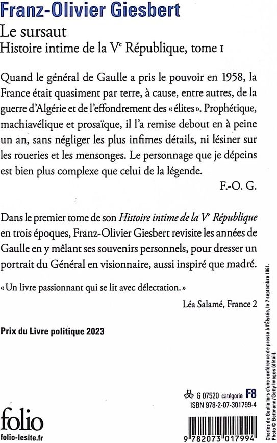 Quatrième de couverture de « Le sursaut »