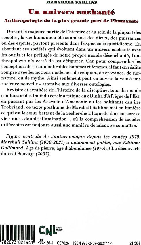 Quatrième de couverture de « Un univers enchanté : anthropologie de la plus grande part de l'humanité »
