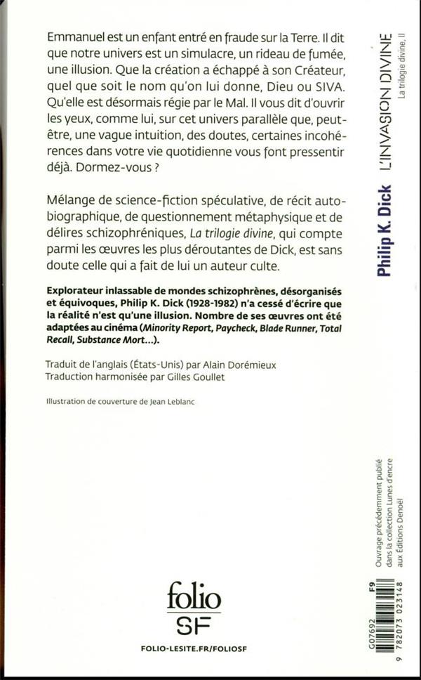 Quatrième de couverture de « L'invasion divine »