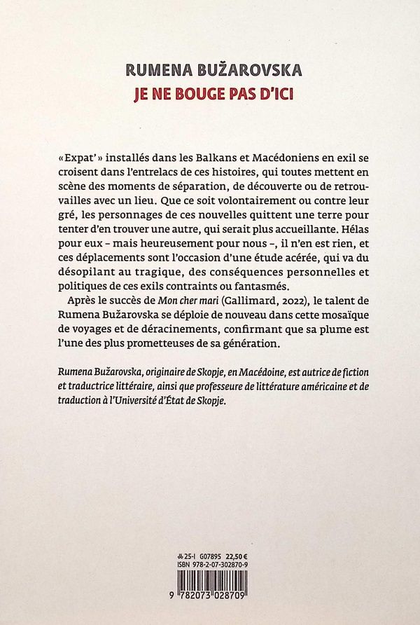 Quatrième de couverture de « Je ne bouge pas d'ici : nouvelles »