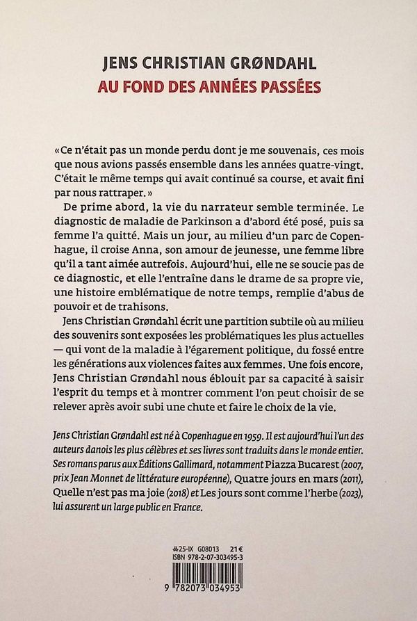 Quatrième de couverture de « Au fond des années passées : roman »