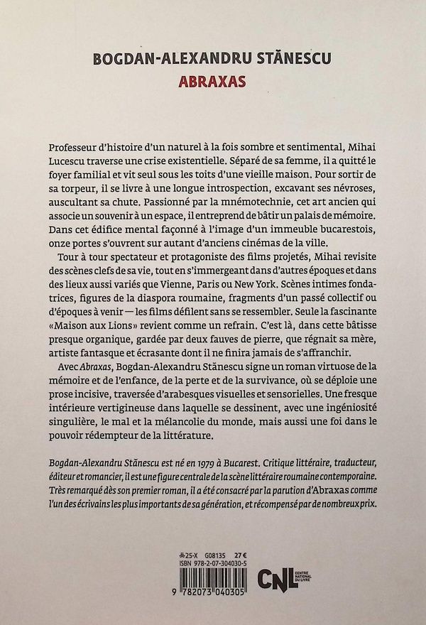 Quatrième de couverture de « Abraxas : roman »