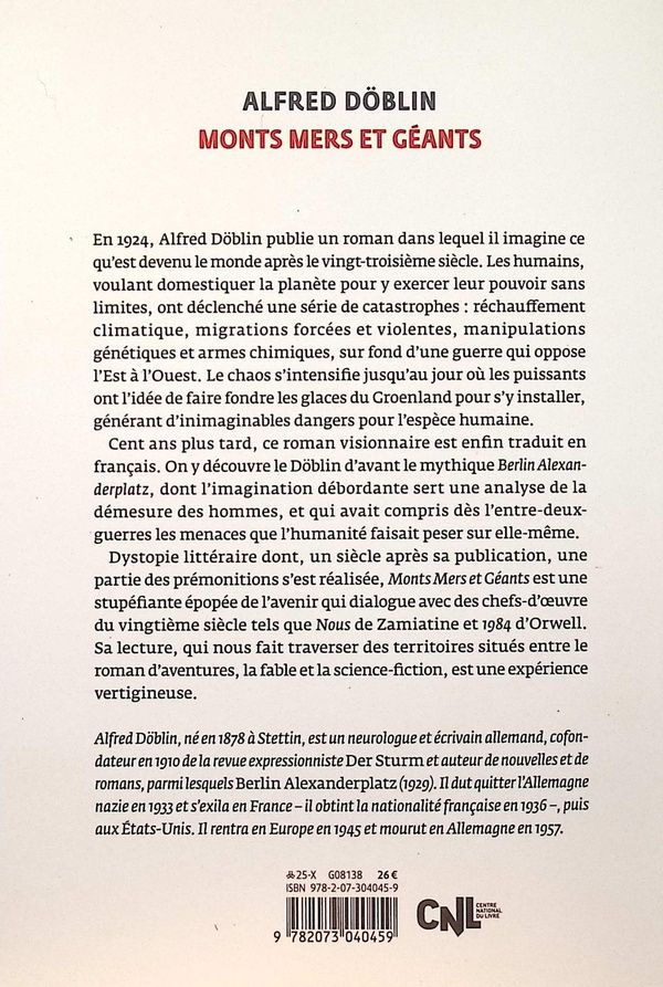 Quatrième de couverture de « Monts mers et géants : roman »