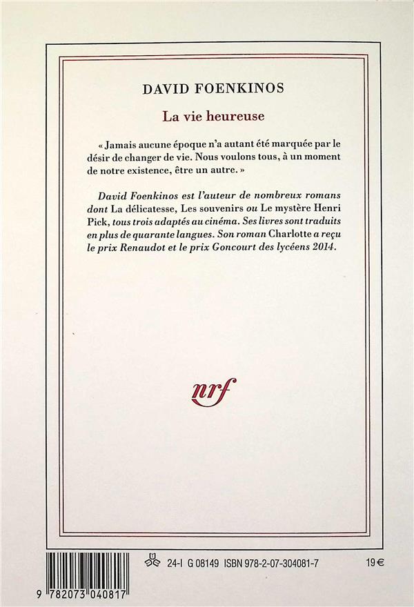 Quatrième de couverture de « La vie heureuse : roman »