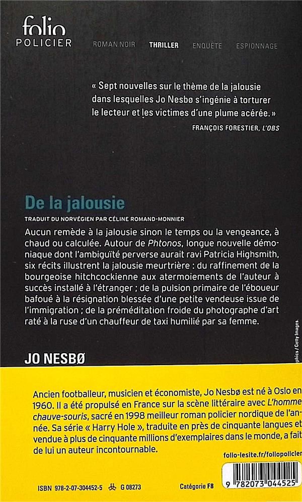 Quatrième de couverture de « De la jalousie »