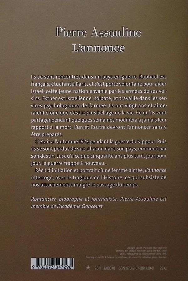 Quatrième de couverture de « L'annonce : roman »