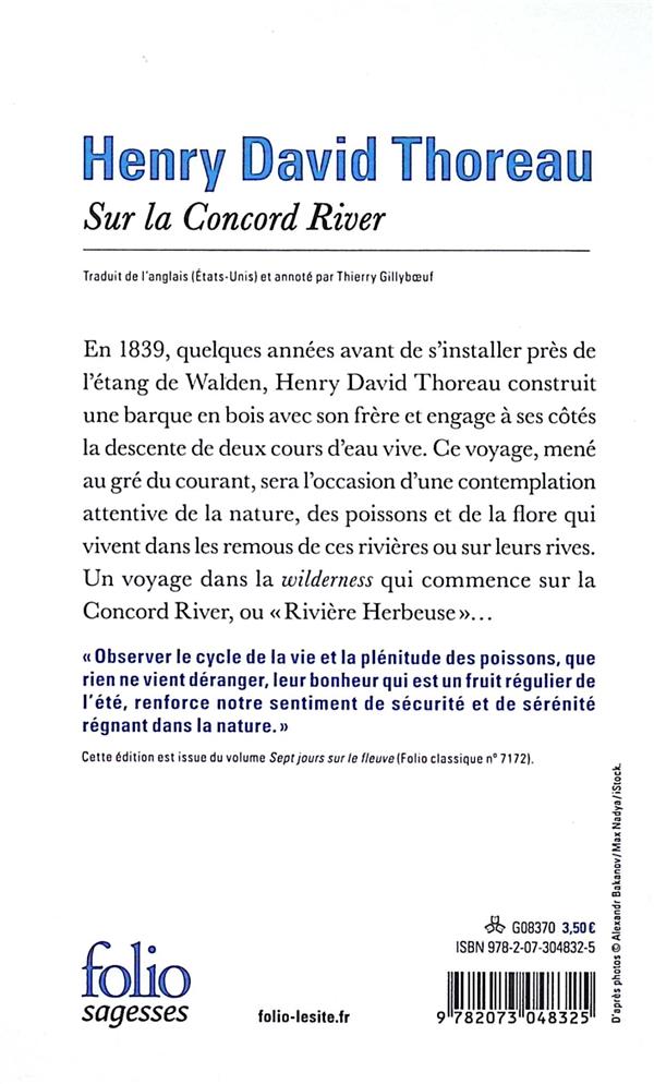 Quatrième de couverture de « Sur la Concord River »