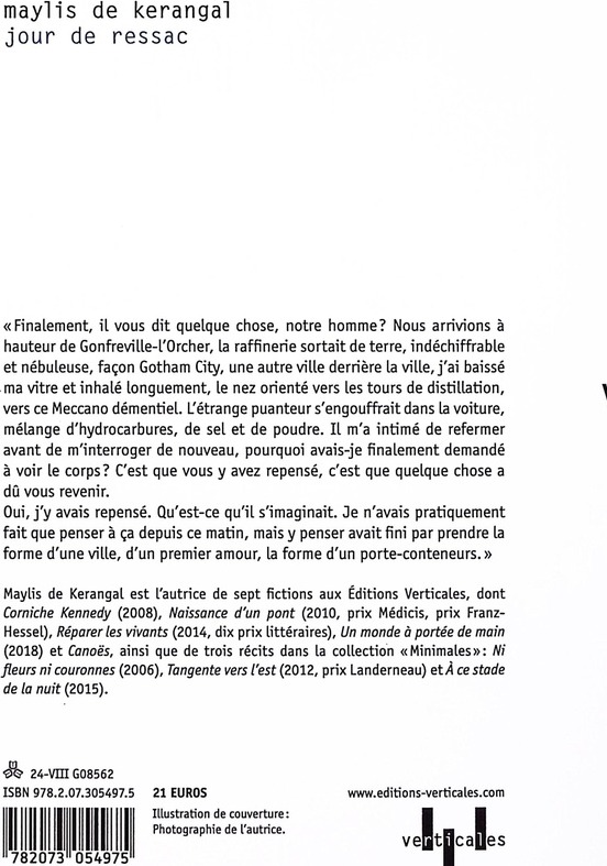 Quatrième de couverture de « Jour de ressac : roman »
