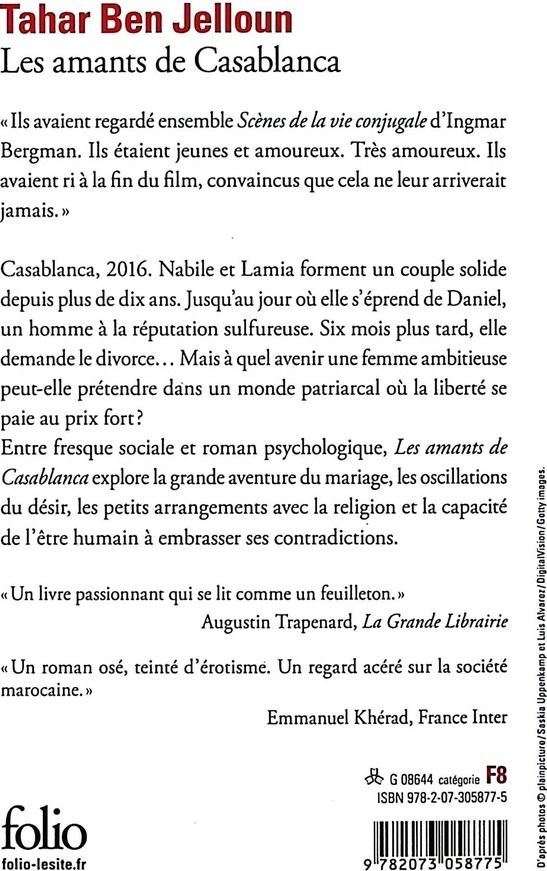 Quatrième de couverture de « LES AMANTS DE CASABLANCA »