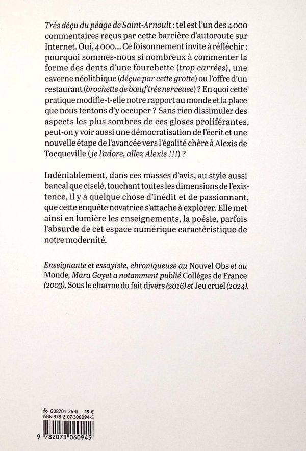 Quatrième de couverture de « La civilisation du commentaire : portrait de la vie en glose »