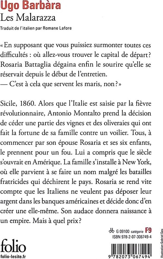 Quatrième de couverture de « LES MALARAZZA »