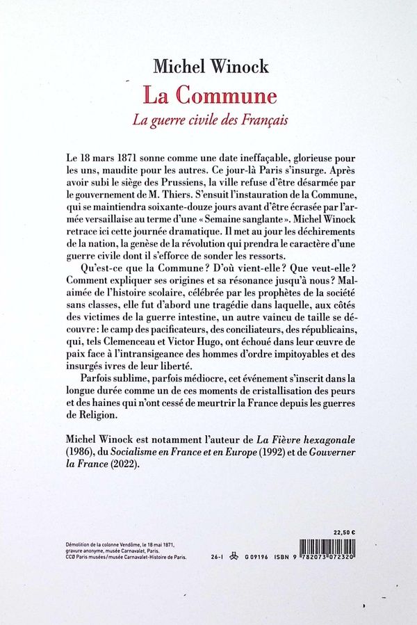 Quatrième de couverture de « La Commune : 18 mars 1871 »