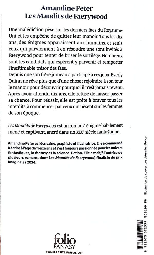 Quatrième de couverture de « Les maudits de Faerywood »