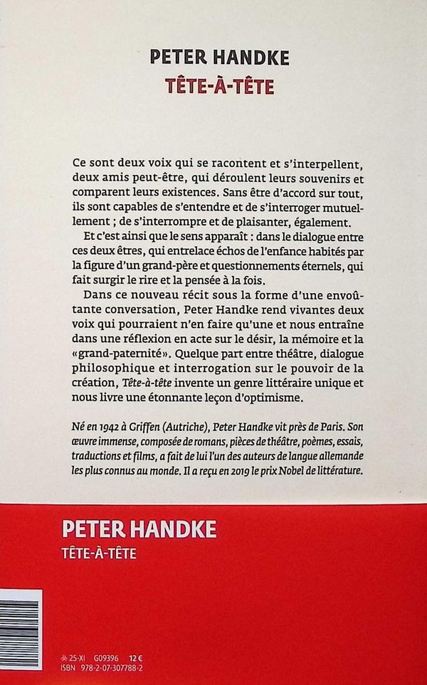 Quatrième de couverture de « Tête-à-tête »