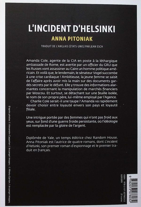 Quatrième de couverture de « L'incident d'Helsinki »