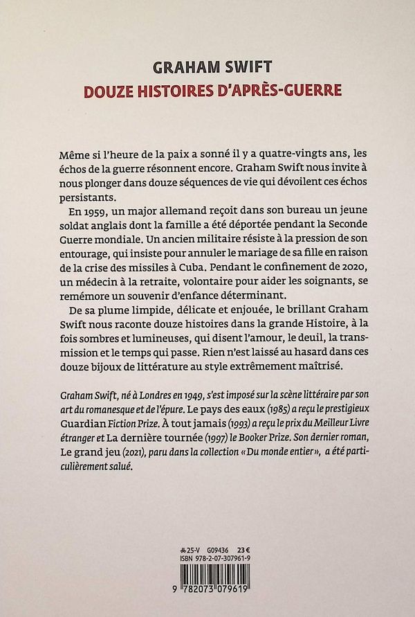 Quatrième de couverture de « Douze histoires d'après-guerre : nouvelles »