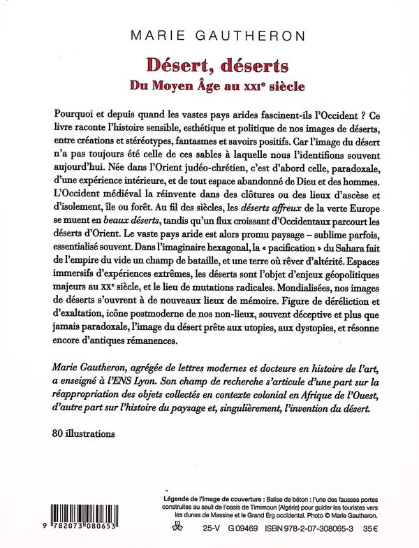 Quatrième de couverture de « Désert, déserts : du Moyen âge au XXIe siècle »