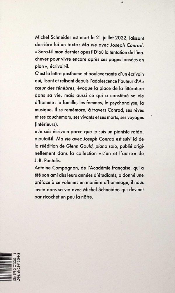 Quatrième de couverture de « Ma vie avec Joseph Conrad »