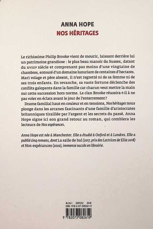 Quatrième de couverture de « Nos héritages : roman »