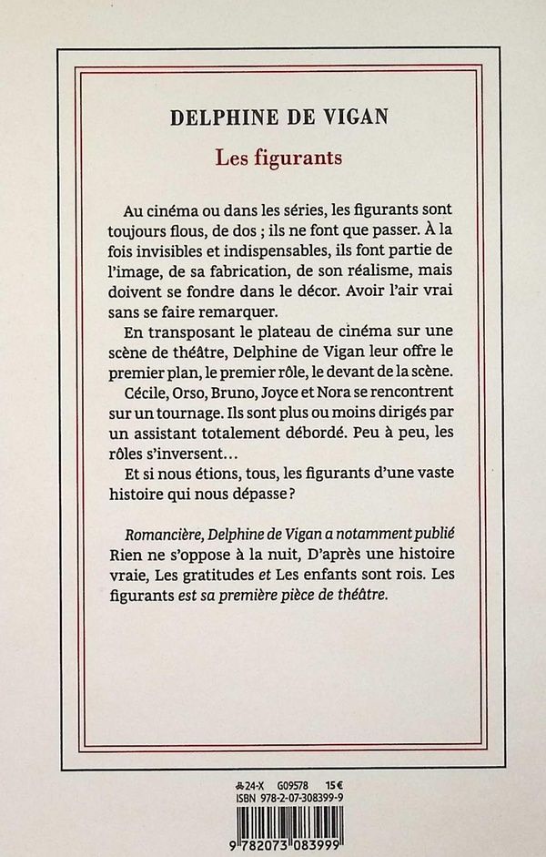 Quatrième de couverture de « Les figurants : théâtre »