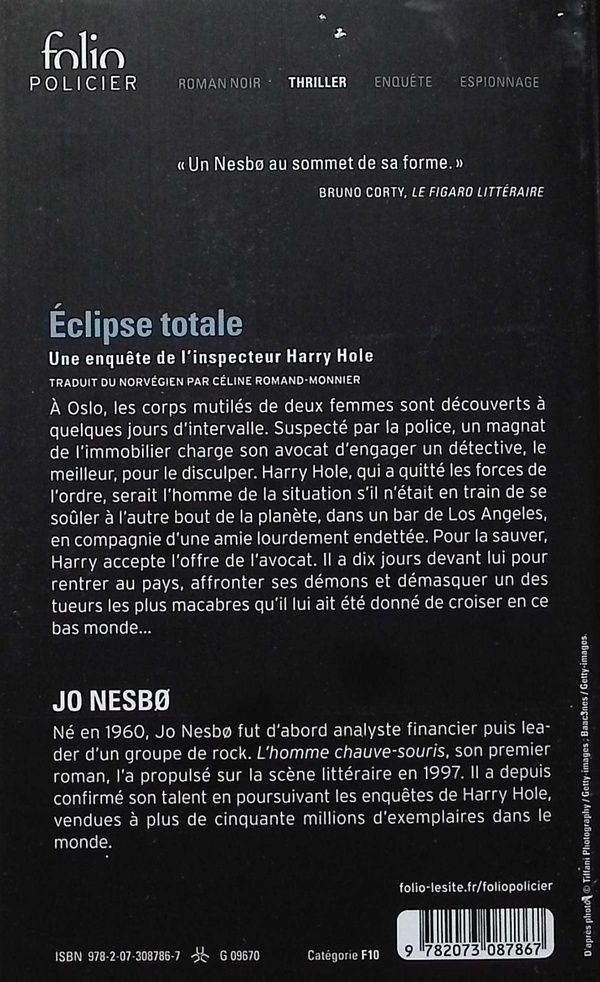 Quatrième de couverture de « ECLIPSE TOTALE - UNE ENQUETE DE HARRY HOLE »